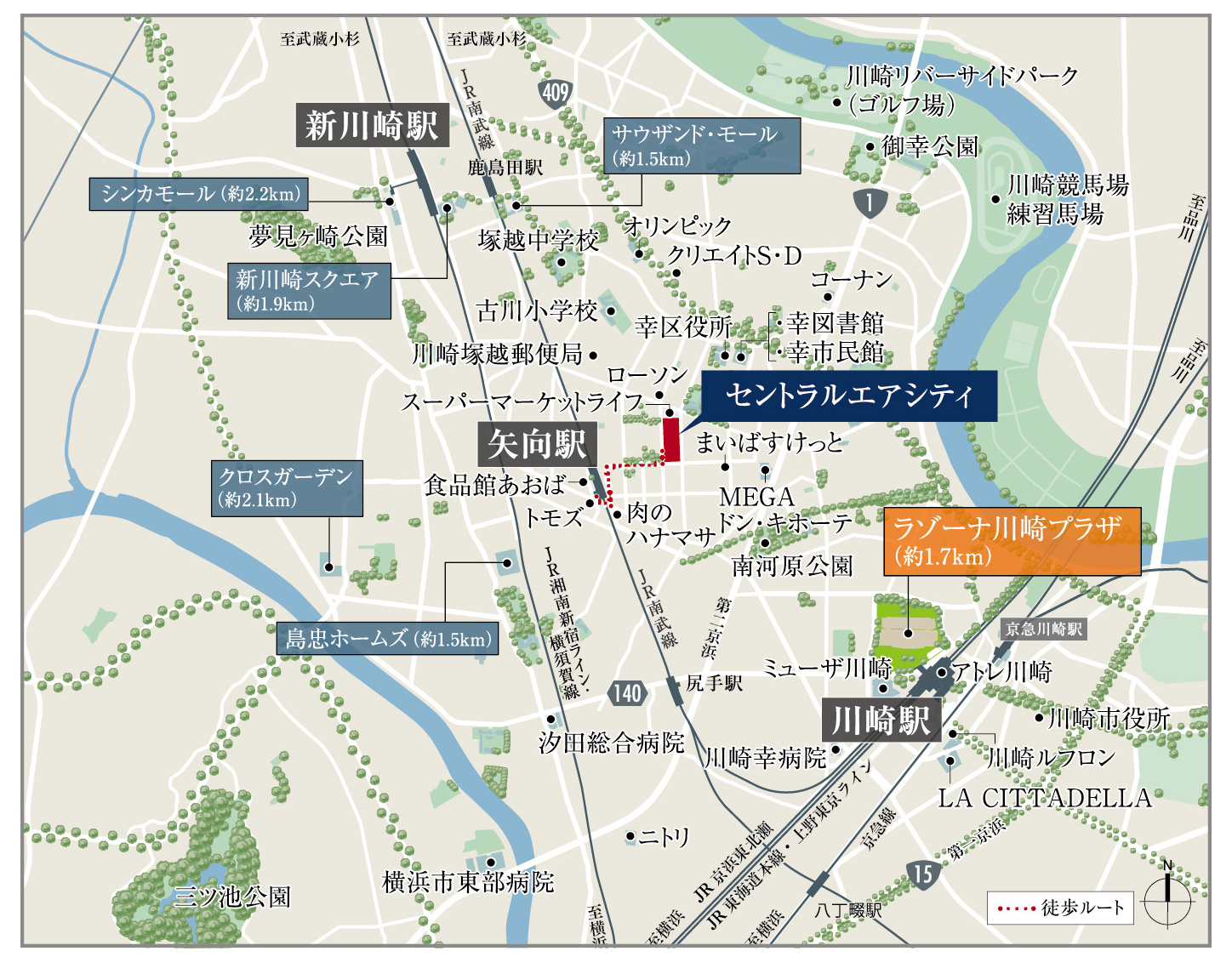 ＣＥＮＴＲＡＬ　ＡＩＲ　ＣＩＴＹ　ＲＥＳＩＤＥＮＣＥ　II：案内図