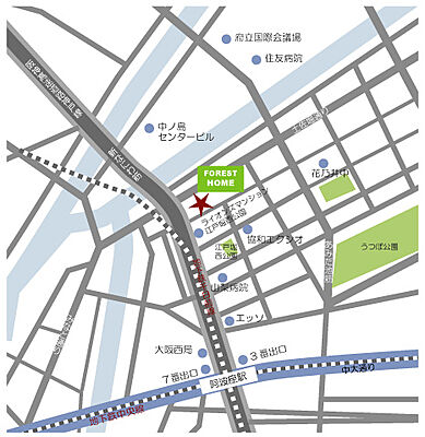 有限会社フォレストホーム住販 本店の周辺地図