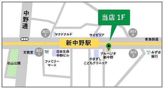 株式会社タウンハウジング東京 新中野店の周辺地図