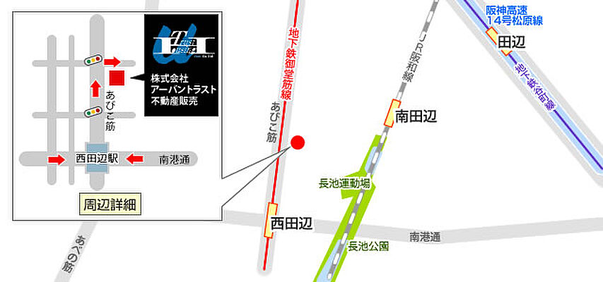 株式会社アーバントラスト不動産販売の周辺地図
