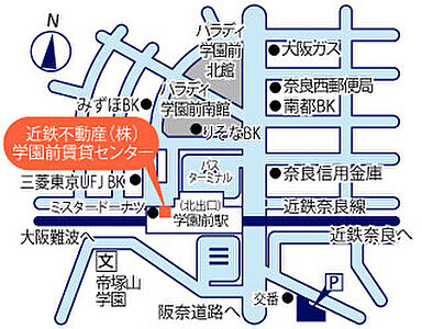 近鉄不動産株式会社 学園前賃貸センターの周辺地図