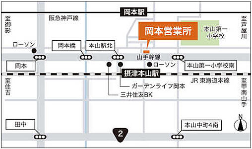 株式会社ウィル 岡本営業所の周辺地図