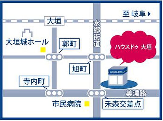 ハウスドゥ　大垣　株式会社夢のおてつだいの周辺地図