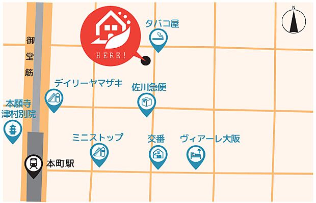 不動産売却サポート関西株式会社の周辺地図