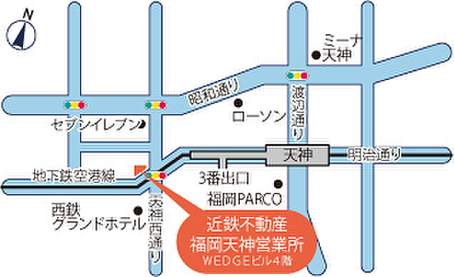 近鉄不動産株式会社 福岡天神営業所の周辺地図