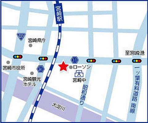 ハウスドゥ　宮崎中学校前　株式会社ピア7の周辺地図