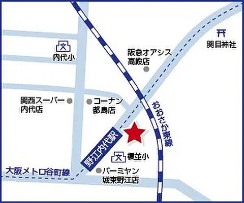 ハウスドゥ　大阪野江　ラピト株式会社の周辺地図