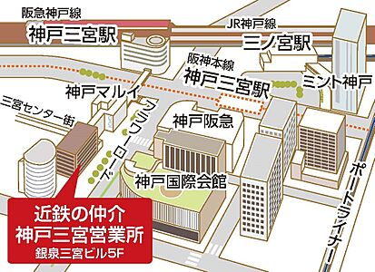 近鉄不動産株式会社 神戸三宮営業所の周辺地図