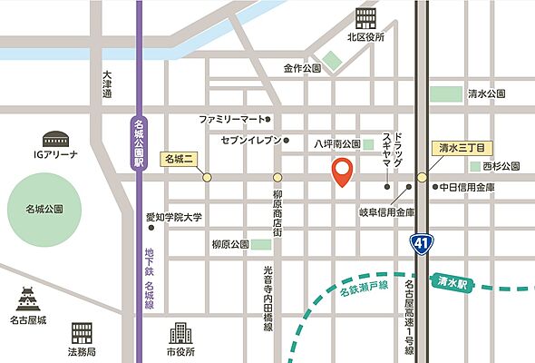 株式会社八丸不動産の周辺地図