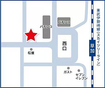 ハウスドゥ　草加駅前　株式会社ギフト・パートナーズの周辺地図
