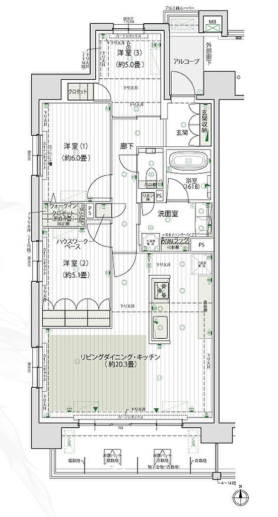 デュオヒルズ刈谷 間取り 【第3期2次以降】A（menu5）