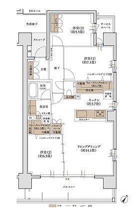 エンブレム徳島 間取り 【エンブレム徳島壱番館　先着順】I-K