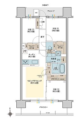 デュオヒルズ水賀池公園ヴェリテ 間取り 【先着順】L
