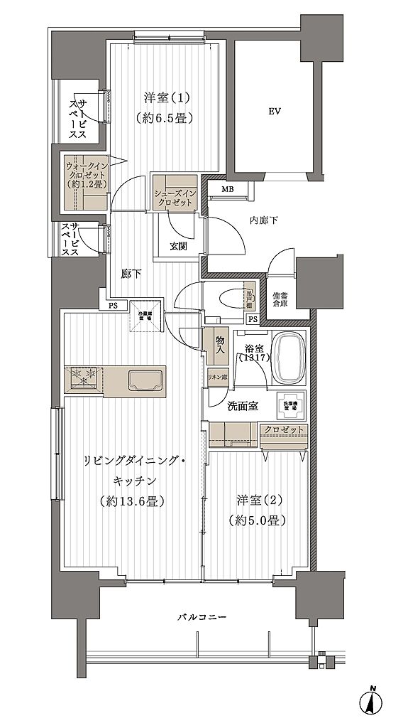 デュオヒルズ高取 間取り 【第2期1次以降】A