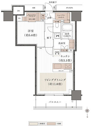 デュオヒルズ岡山表町タワー 間取り I