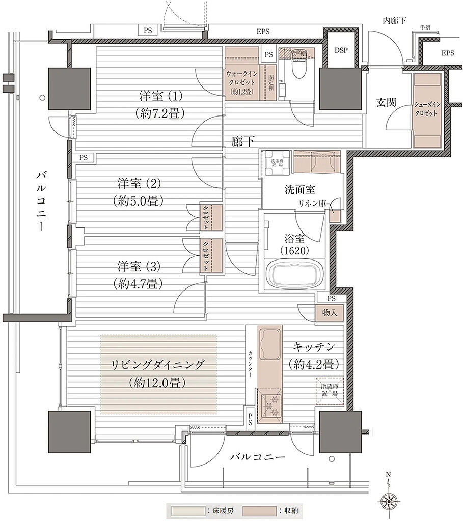 デュオヒルズ岡山表町タワー 間取り A2