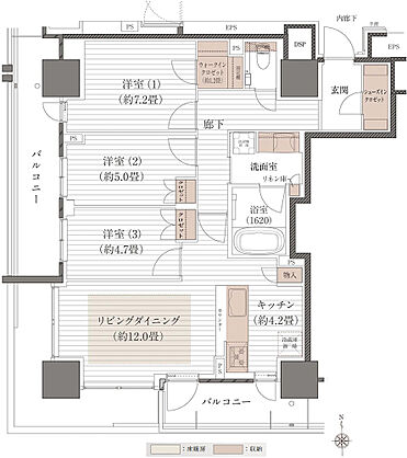 デュオヒルズ岡山表町タワー 間取り A2