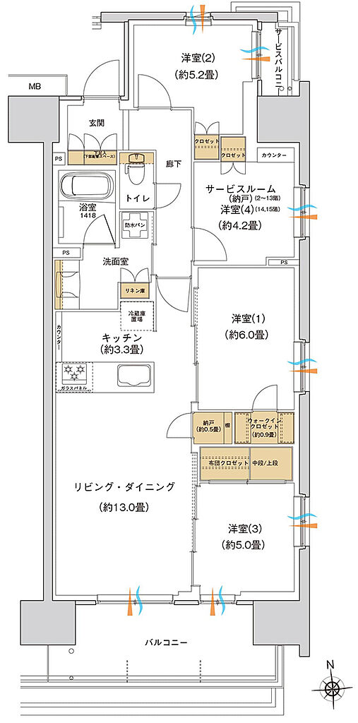 ブランシエラ宇都宮 駅東公園前 間取り F