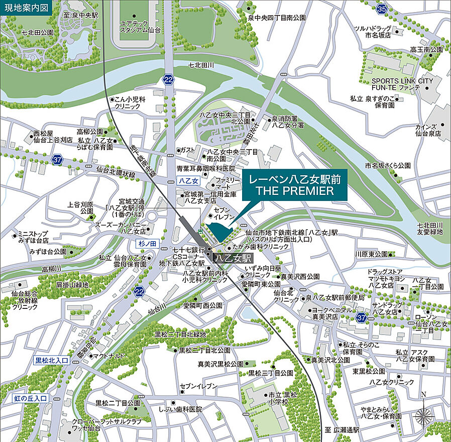 レーベン八乙女駅前THE PREMIER：案内図
