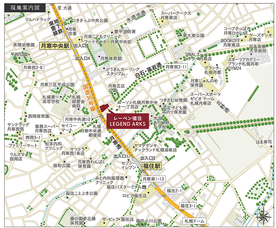 レーベン福住 LEGEND ARKS：案内図