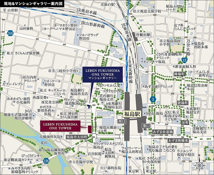 レーベン福島 ONE TOWER：案内図