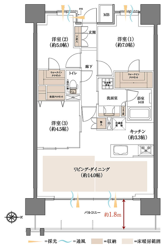 レーベン福島 ONE TOWER 間取り F