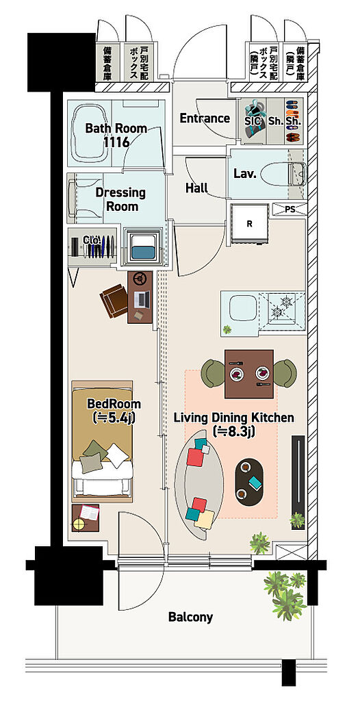 ネベル札幌 legend core 間取り D
