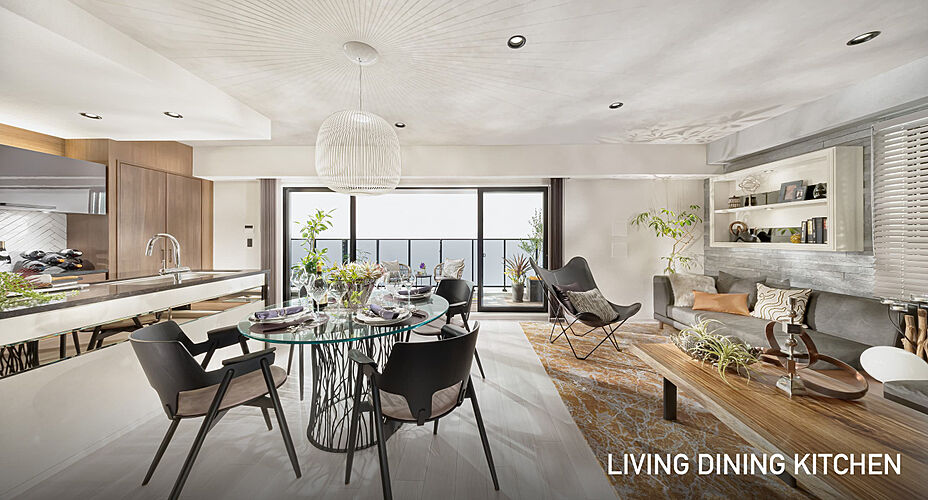 レーベン松山市駅ALBIO TOWER リビング・ダイニン・キッチン