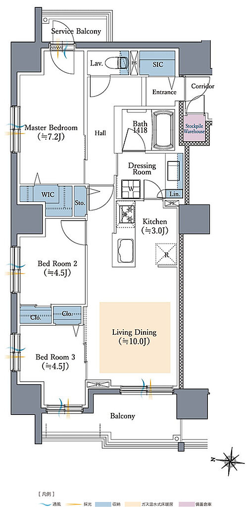 ファインレーベン札幌二十四軒 THE MID 間取り A