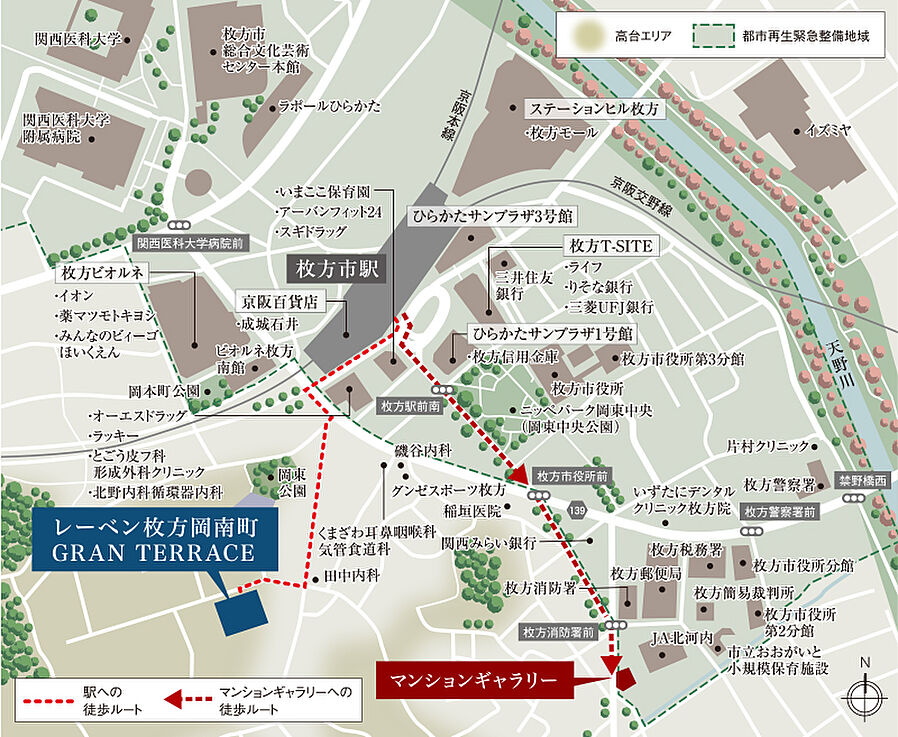 レーベン枚方岡南町 GRAN TERRACE：モデルルーム地図