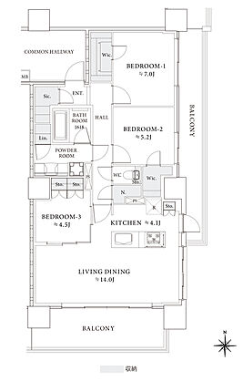 レーベン御器所 M's TOWER 間取り D