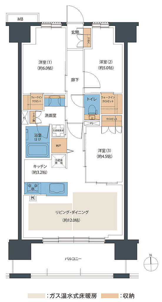レーベン小松西町INHERIT 間取り E