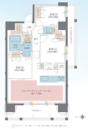 レーベン五反野 ONE FEEL 間取り A