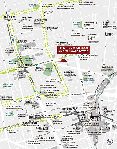 ザ・レーベン仙台定禅寺通 CAPITAL GATE TOWER 現地案内図