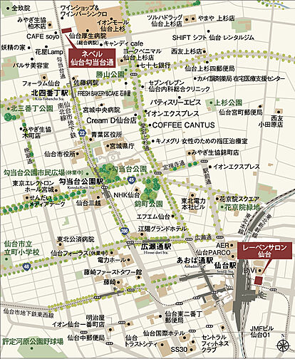 ネベル仙台勾当台通 現地案内図