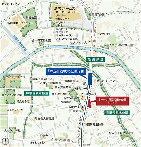 レーベン見沼代親水公園レフィア 現地案内図