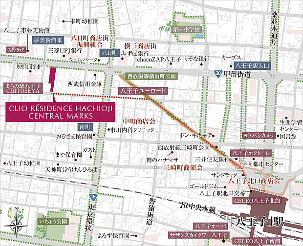 クリオレジダンス八王子セントラルマークス 現地案内図