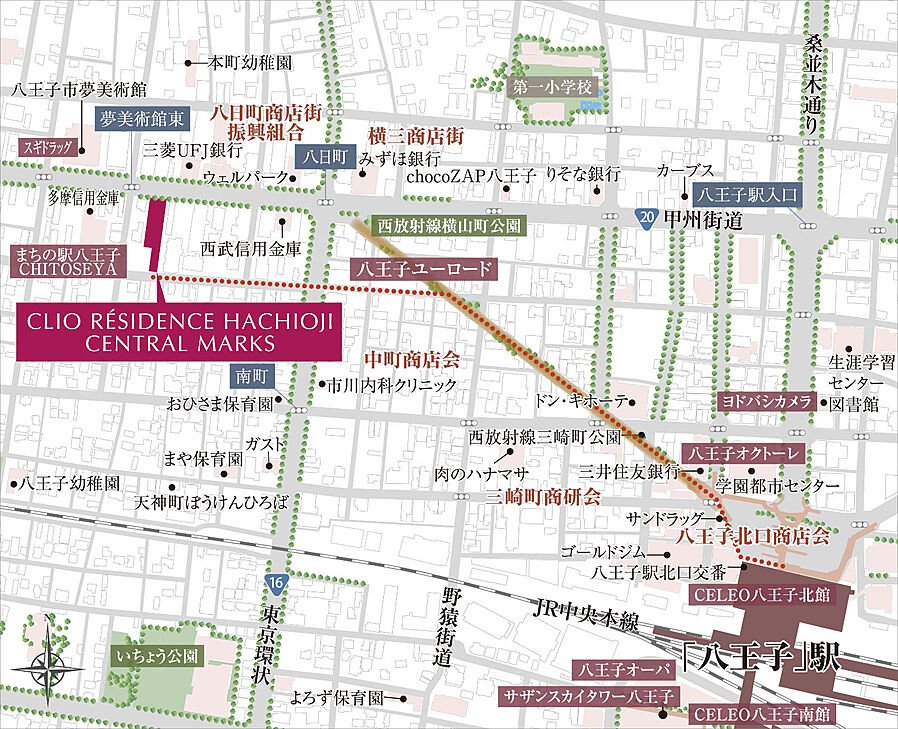 クリオレジダンス八王子セントラルマークス：案内図