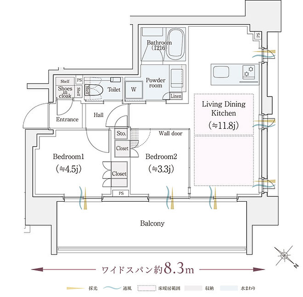 クリオ渡辺通セントラルマークス 間取り C