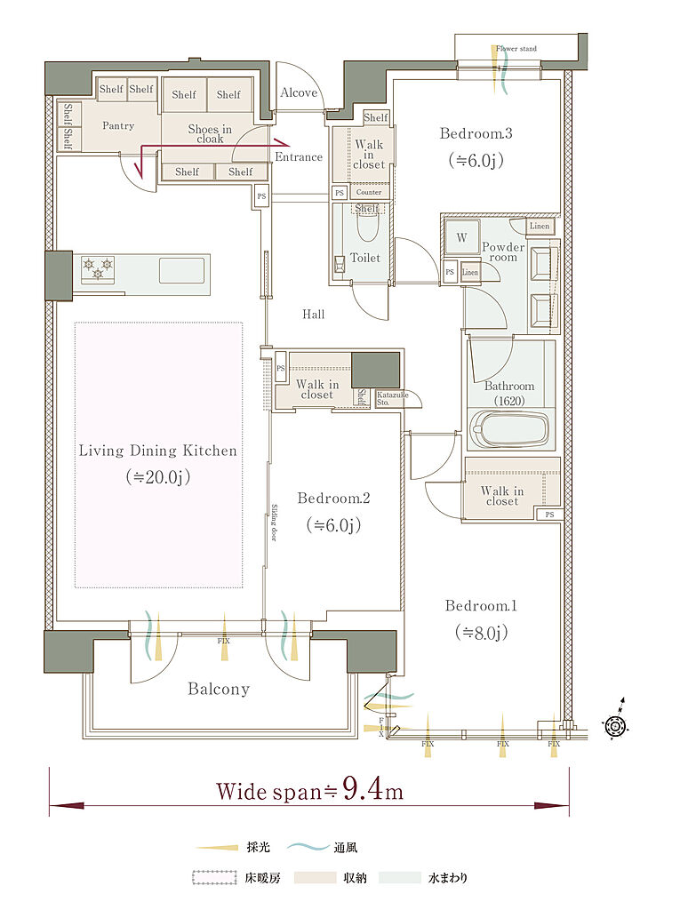 クリオ石神井公園ザ・グラン 間取り F