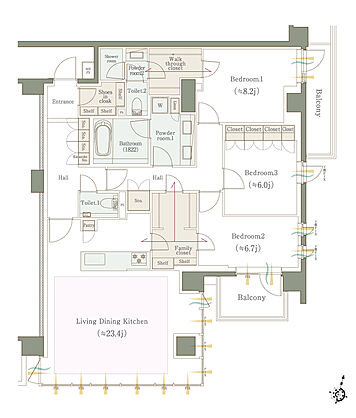 クリオ石神井公園ザ・グラン 間取り H