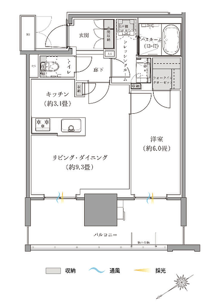 ザ・サーパスタワー新潟万代シテイ 間取り C