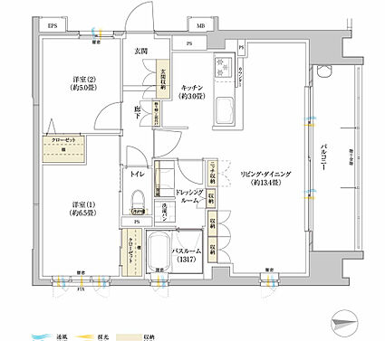 サーパス栗林公園ミッドグラン 間取り D