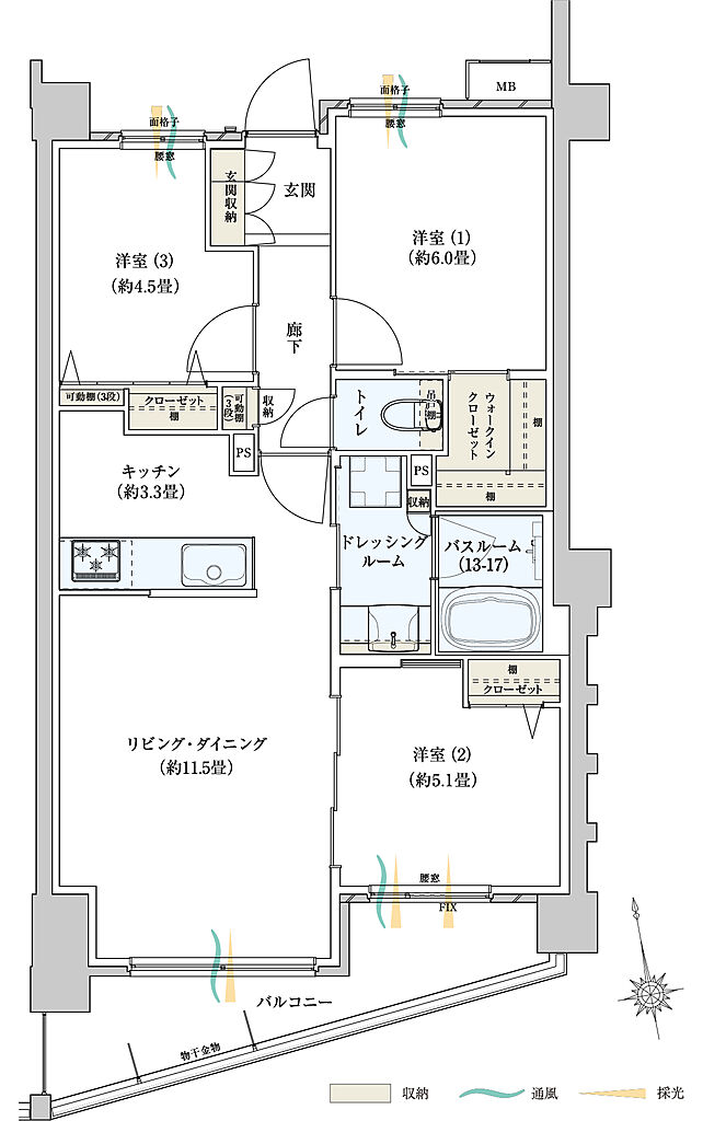 サーパスみずほ台ガーデンフォート 間取り D
