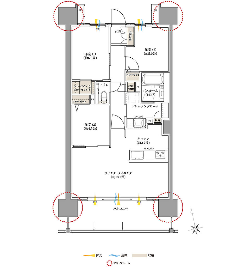 サーパス伏石中央公園南 間取り C