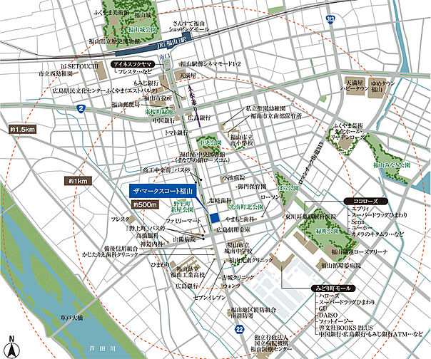 ザ・マークスコート福山 現地案内図