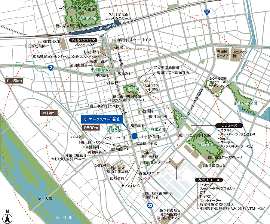 ザ・マークスコート福山：案内図