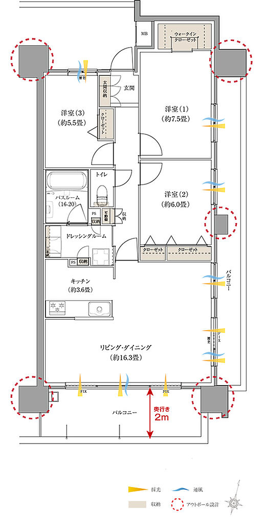 ザ・マークスコート福山 間取り K【MENU2】