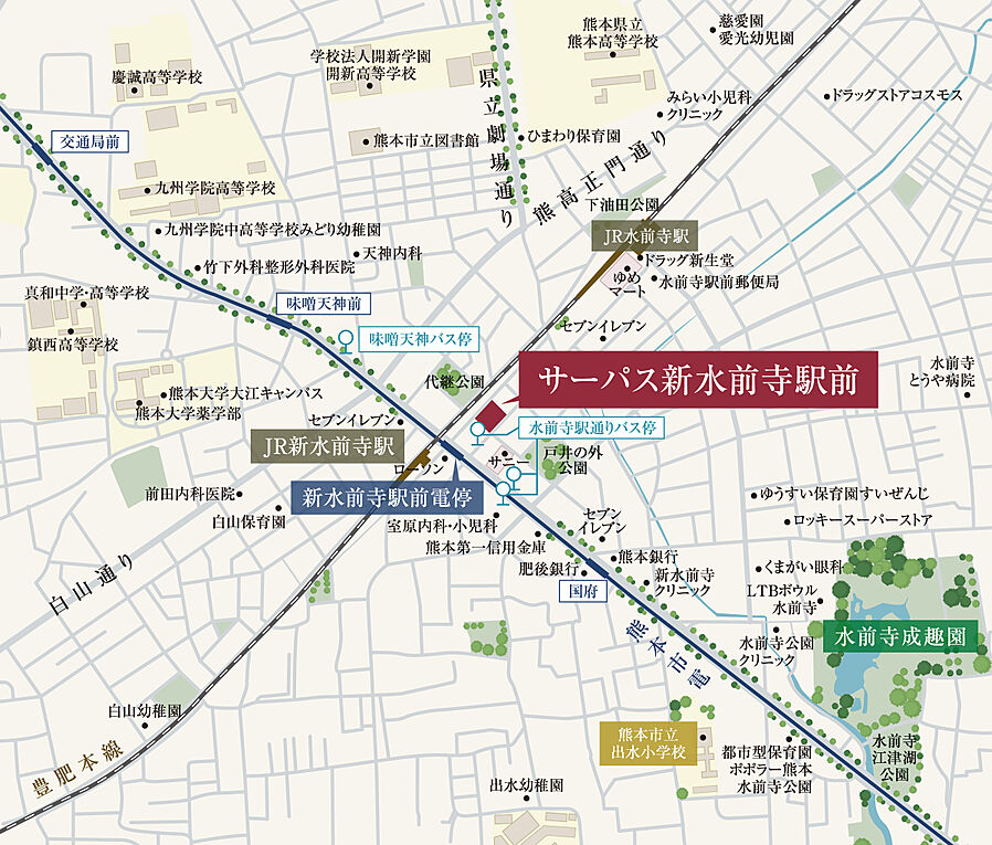 サーパス新水前寺駅前：案内図