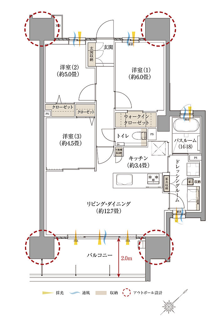 サーパス新水前寺駅前 間取り D